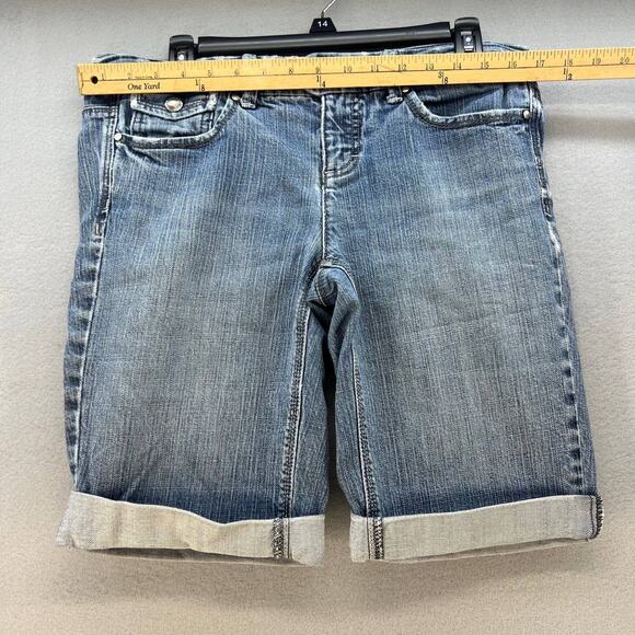 Tommy Hilfiger Women's Denim Bermuda Shorts Size 8 Cuffed Y2K 391705 - Picture 9 of 14
